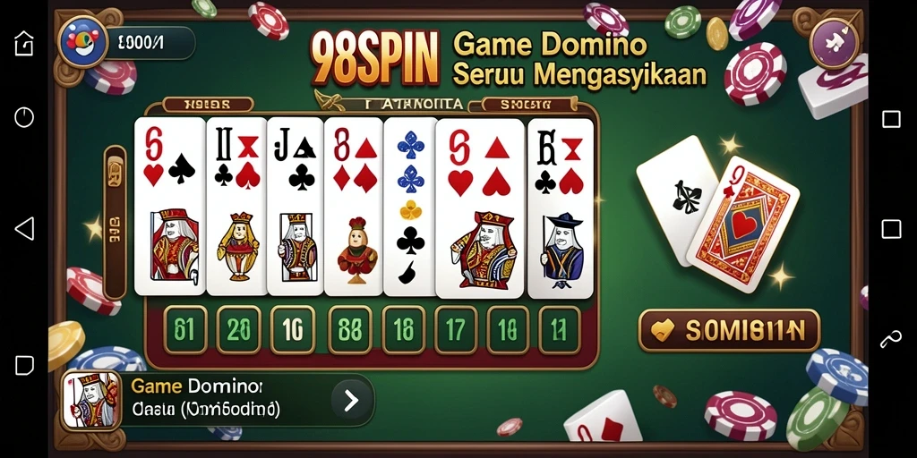 Tampilan gameplay menarik dari 98SPIN yang menampilkan suasana permainan Domino.