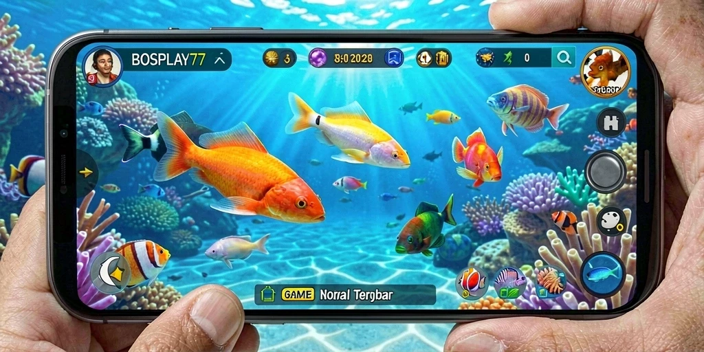 Gameplay seru BOSPLAY77 dengan berbagai jenis ikan untuk ditangkap.