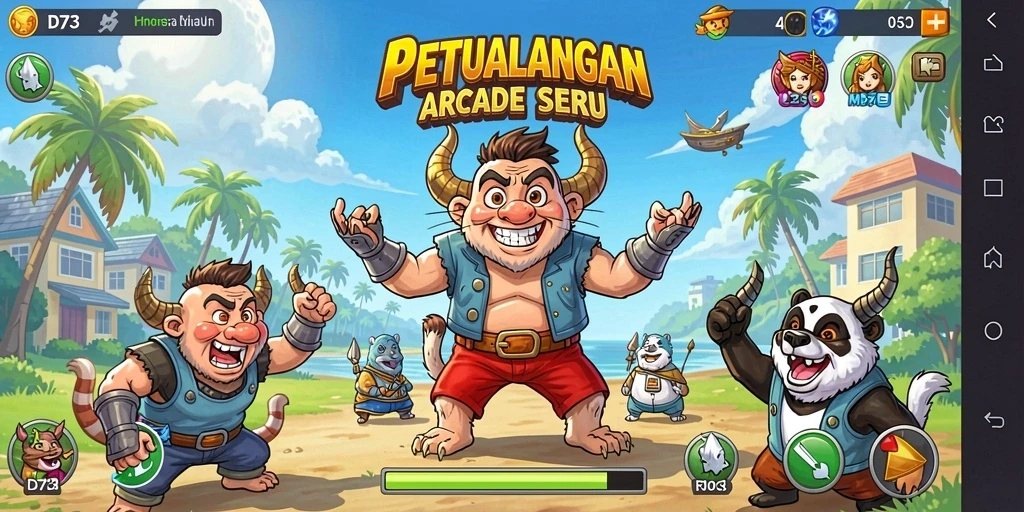 Tampilan gameplay D73 yang menawan dan penuh aksi.