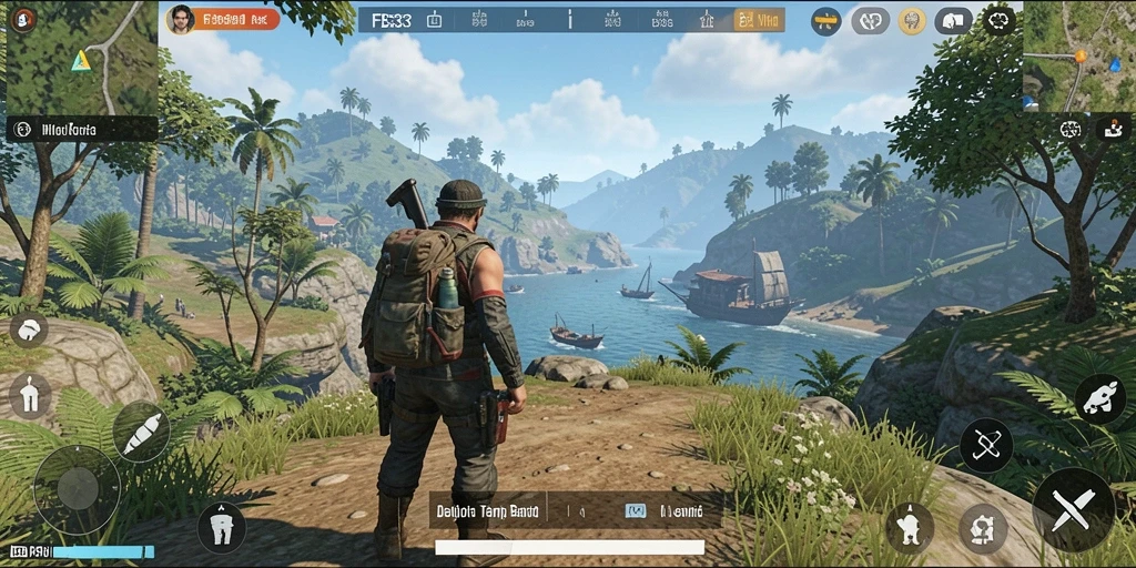 Screenshot FB333 menampilkan gameplay eksploratif di dunia terbuka.