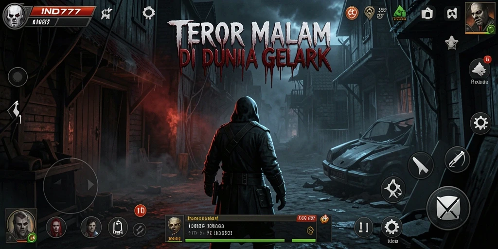 Tangkapan layar dari gameplay Horror IND777, menunjukkan suasana mencekam dan seram.
