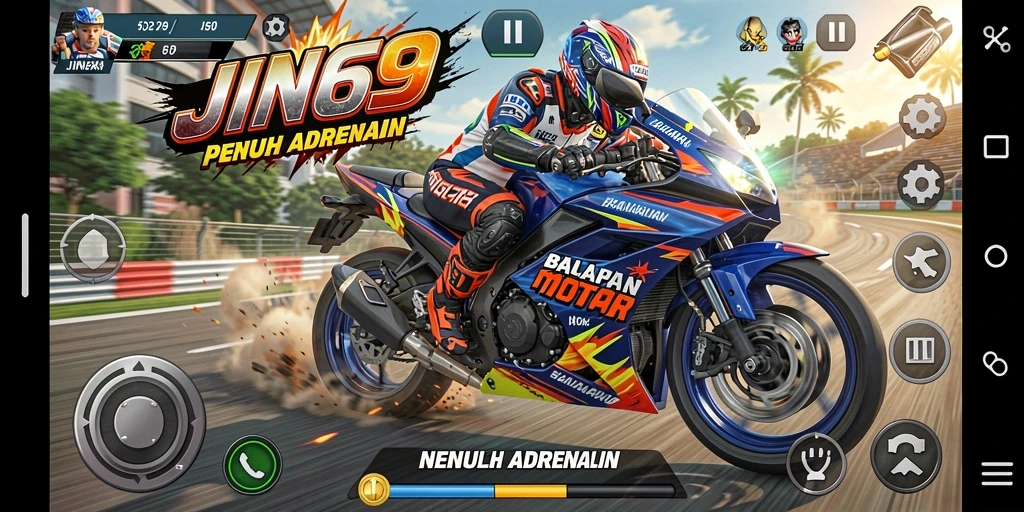 Gameplay seru di JIN69 dengan balapan motor yang mendebarkan.