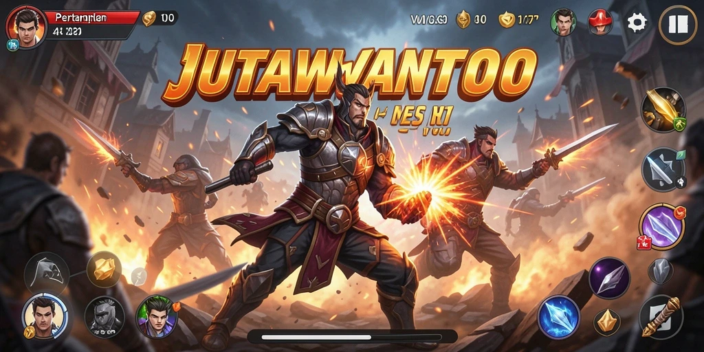 Gameplay seru dalam JUTAWANTOTO dengan pertarungan yang mendebarkan.