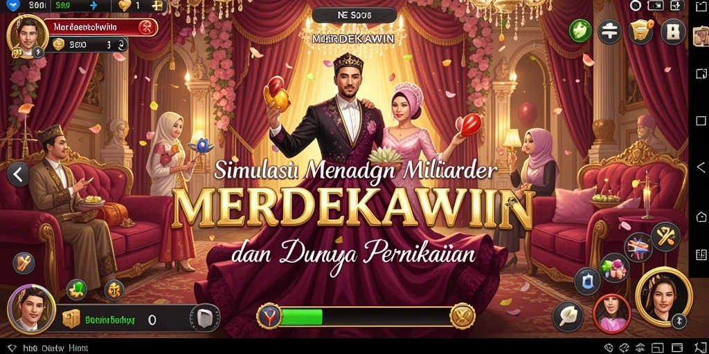 Tampilan menarik gameplay MERDEKAWIN dalam mengelola pernikahan.