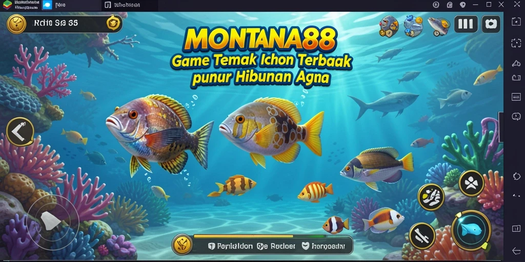 Tampilan gameplay seru di MONTANA88 saat menembak ikan.
