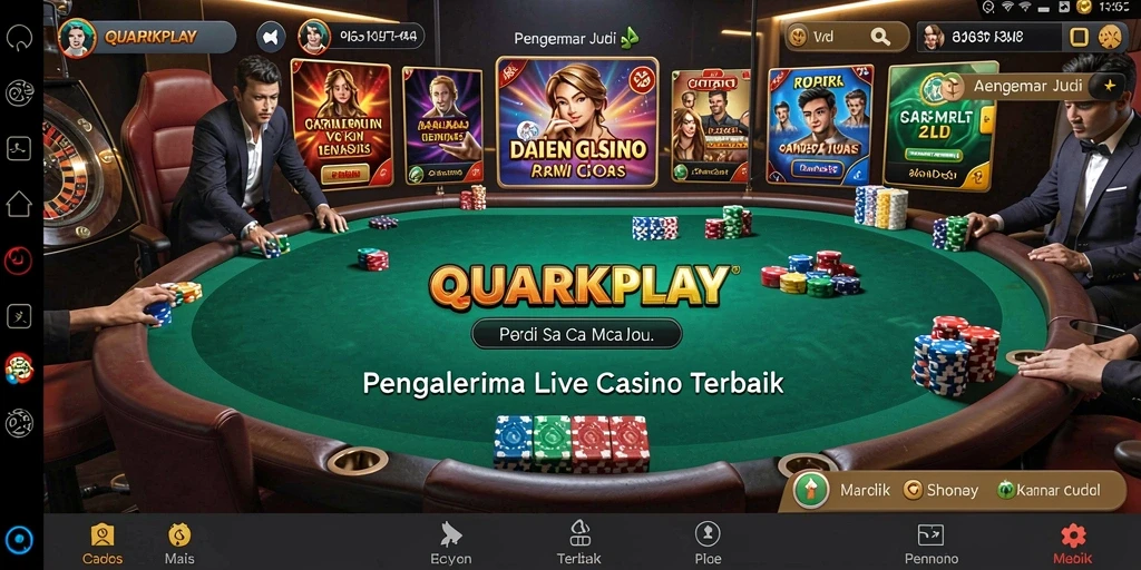 Tampilan interaktif dari permainan Live Casino di QUARKPLAY.