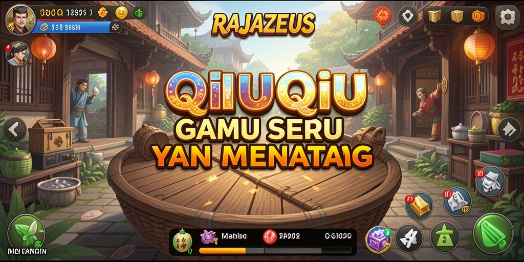 Tangkapan layar utama RAJAZEUS menampilkan gameplay QiuQiu yang seru.