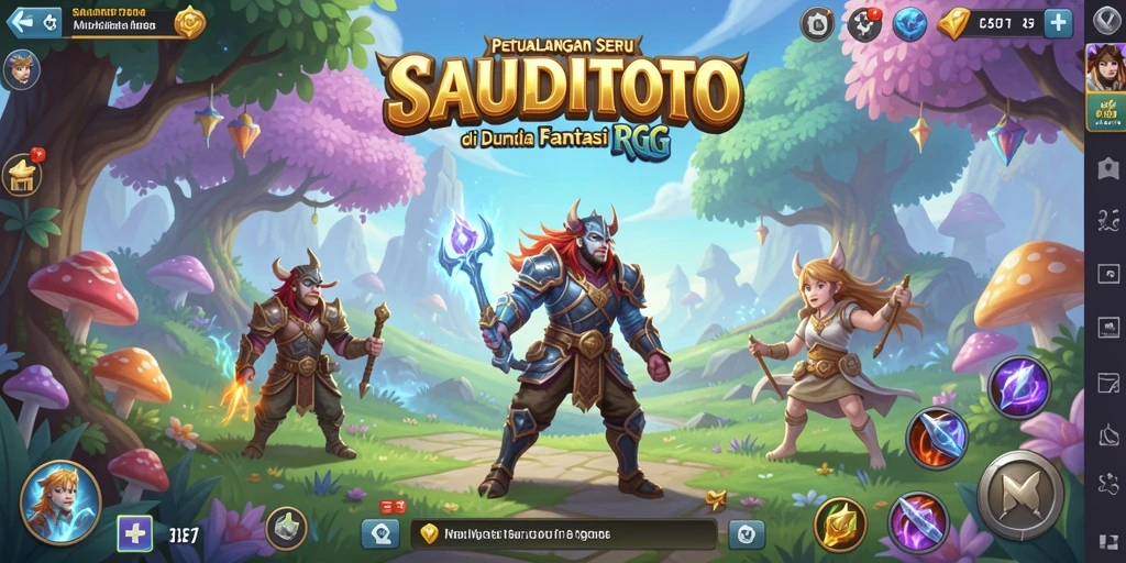 Tampilan gameplay seru dalam SAUDITOTO yang penuh petualangan RPG.