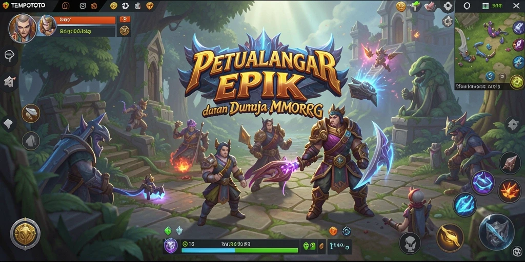 Tampilan menarik dari gameplay petualangan MMORPG di TEMPOTOTO.