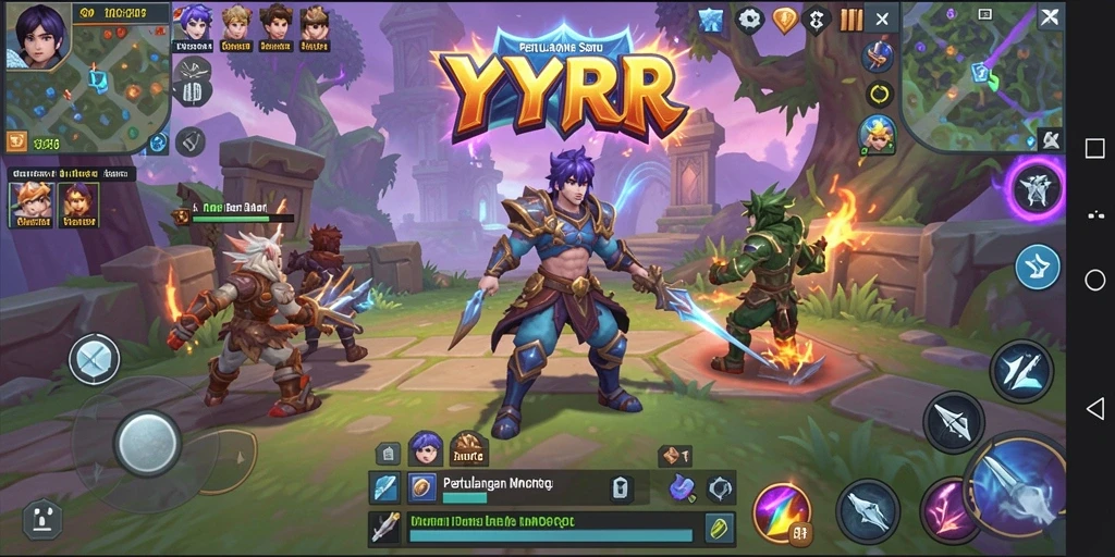 Tangkapan layar gameplay YYRR dengan aksi seru di dunia MMORPG.